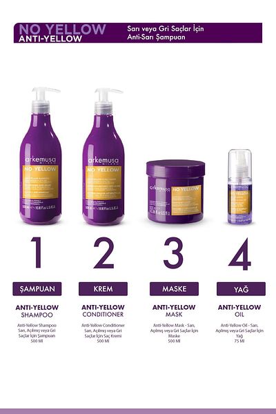 Arkemusa Anti-Yellow Shampoo - Tone Balancing Anti-Yellow Shampoo for Yellow and Gray Hair 500 ml