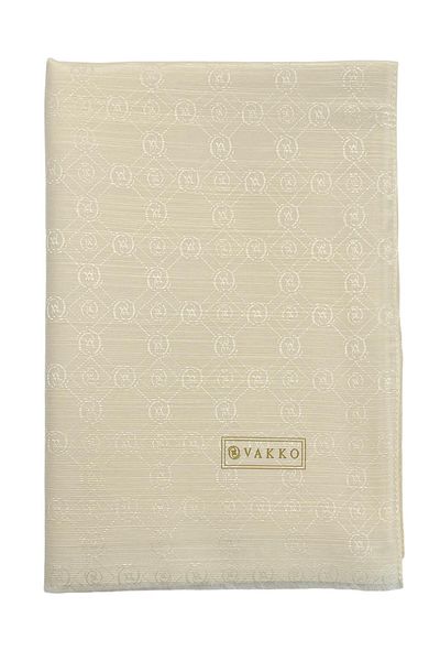 Vakko Cotton Silk Shawl - New Hologram - Dark Cream