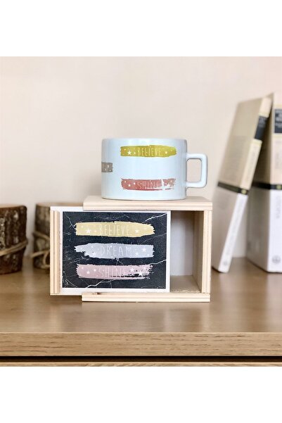 Gift Moda Believe Dream Shıne Tasarımlı Kutulu Kupa