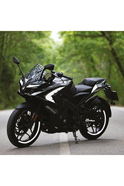 Motiker Bajaj RS200 Kesikli Tek Renk Beyaz Motosiklet Sticker Etiket Takım Mo...