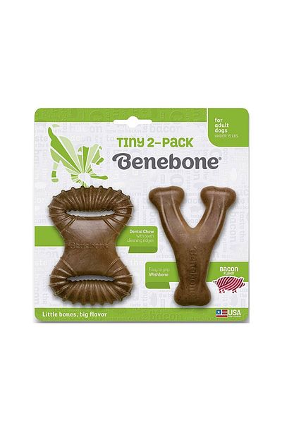 Benebone Dental Chew & Wishbone Dog Chew Toy, 2 Pieces