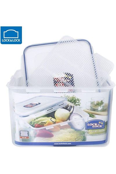 Lock & Lock Durable Plastic Food Container, 9.0 Liter Capacity | 6 PC