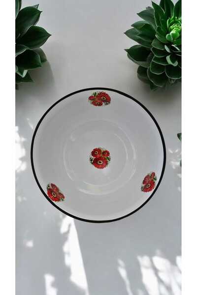 AVŞARR Enamel House 32 cm Flower Enamel Combination Bottom Mixing Bottom