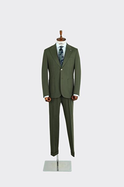 Kadir Büyükkaya Kırlangıç Yaka Pileli Erkek Takım Elbise-KAX1300S