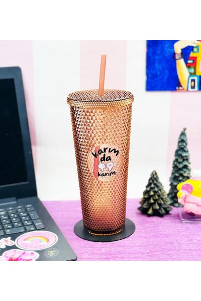 Gift Moda 750 مل زجاج ستار سكاي كريستال منقوش مع القش