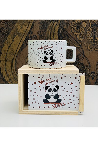 Gift Moda Hepimiz Yıldızlardanız Panda Tasarımlı Kutulu Kupa
