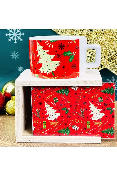 Gift Moda كوب أحمر بتصميم عيد الميلاد للعام الجديد