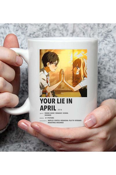 Gift Moda كوب بتصميم الرسوم المتحركة Your Lie In April
