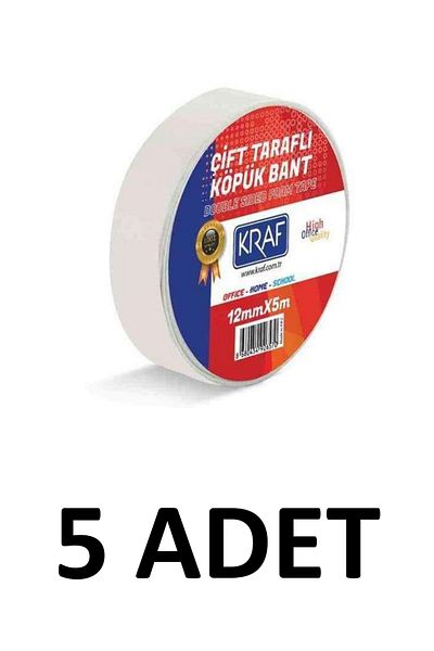 KRAF 5 Τεμάχια 12 Μm X 5 Μέτρα Ταινία Αφρού Διπλής Όψης