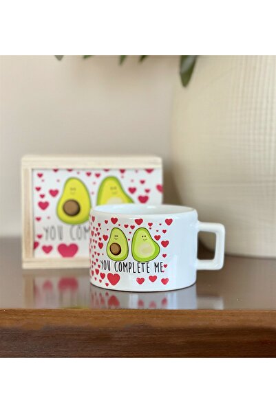 Gift Moda Avokado You Complete Me Tasarımlı Kutulu Kupa
