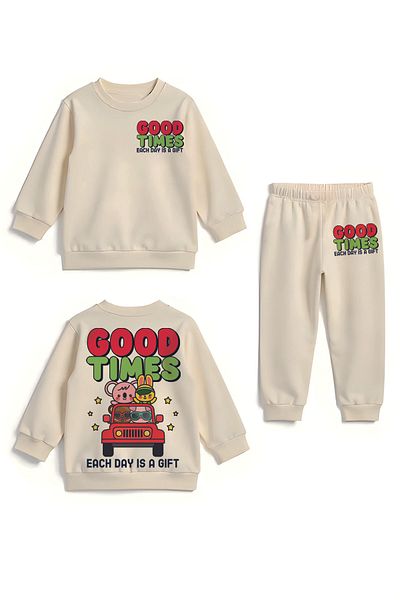 MYADA Premium Beautiful Times Printed Bottom Top Kids Suit