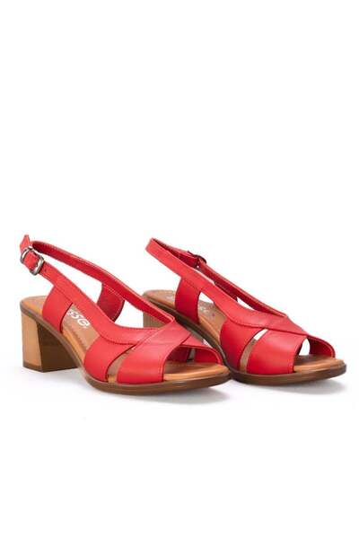 Gusse Daisi Women's Heeled Genuine Leather Sandals 1506