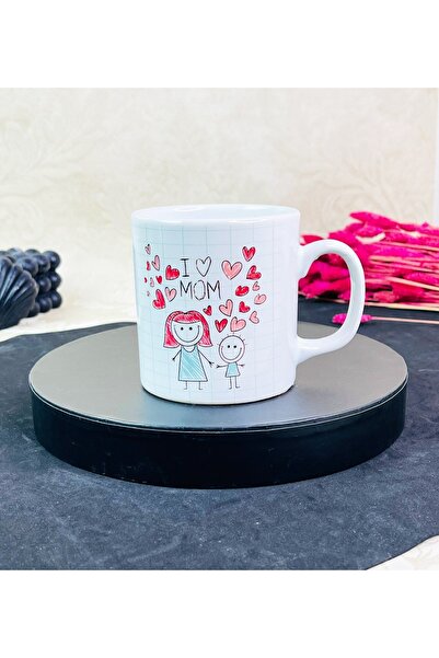 Gift Moda Çizgi Anne Erkek Çocuk Tasarımlı Kupa Bardak