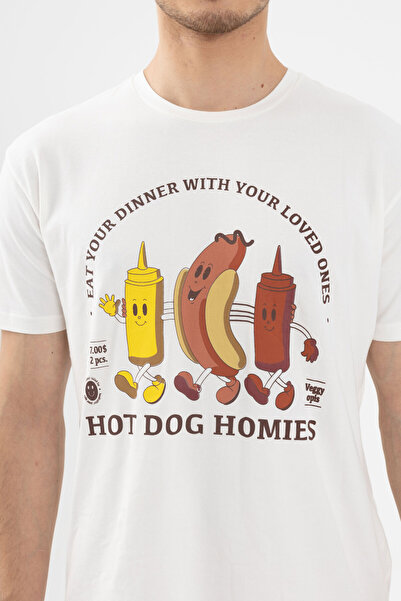 koza iç giyim Erkek Kısa Kollu Pamuklu Sosis Baskılı Şortlu Takım