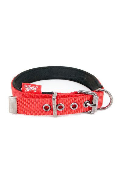 Tailpetz Comfortable Red Dog Collar - Soft Texture and Durable