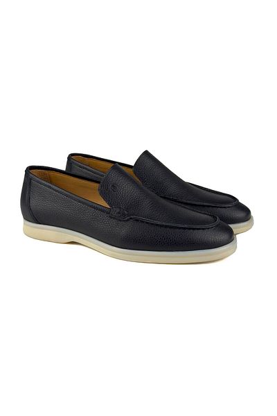 TEZCAN KUNDURA Allegro Black Genuine Leather White Sole Loafer Men's Shoes