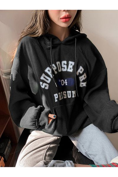 Moda Glo Дамски суитшърт с принт Suppose Oversize