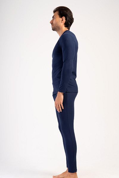 C&City Men's Long Sleeve Crew Neck Thermal Underwear Set 405153   / 409002   Navy Blue