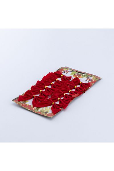 Bimotif Red Christmas Ornament - Set of 12 Ribbons