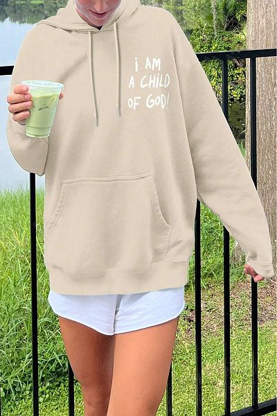 Moda Glo I Am A Child Of God Back Printed Oversize φούτερ
