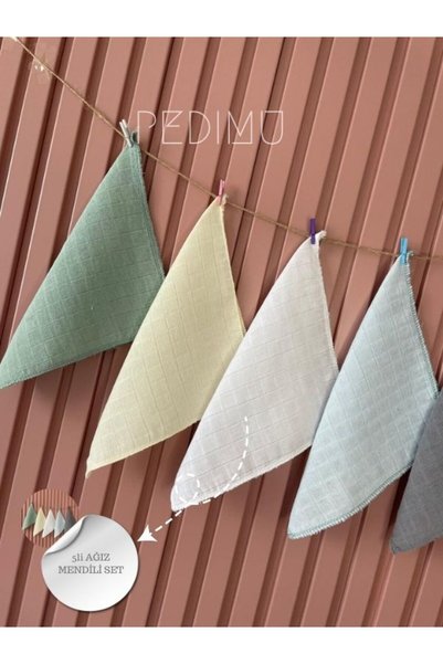 Pedimu Pack of 5 Baby Boy Muslin Fabric Baby Mouth Wipes & Sweat Cloth