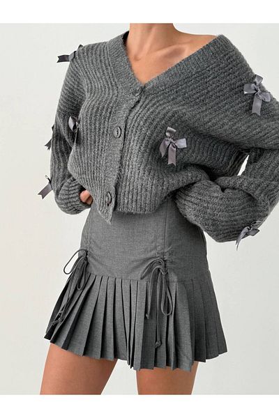 Luna Carina Women's Bow Detailed Knitwear Cardigan