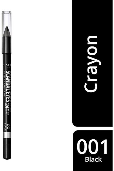 Rimmel Scandaleyes Waterproof Kohl Kajal Liner - 001 - Jet Black, 1.3g