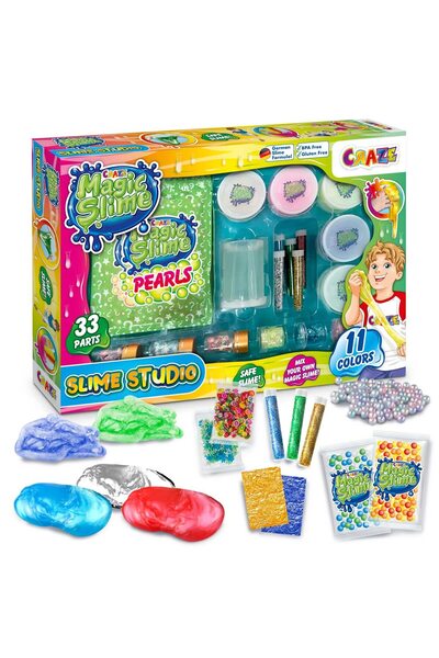 CRAZE استوديو الوحل السحري | متعدد الألوان | مجموعة صنع الوحل بنفسك | لعبة مم...