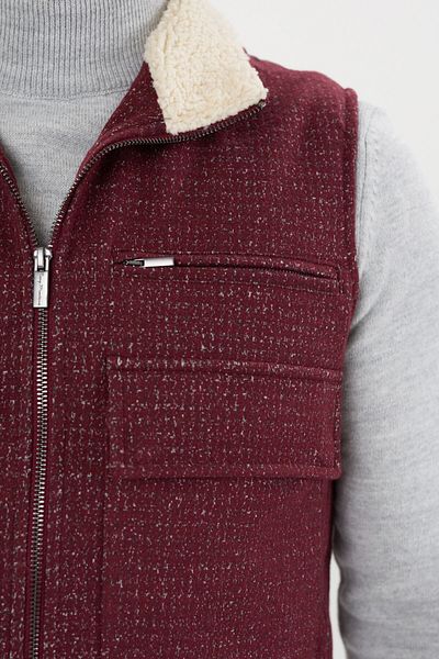 Tony Montana Plush Collar Detailed Sports Vest - 8090