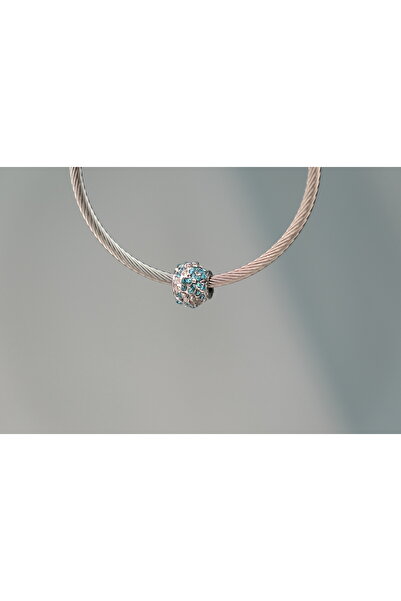 CYB STUDİO ÇİÇEK DESENLİ PASLANMAZ ÇELİK CHARM