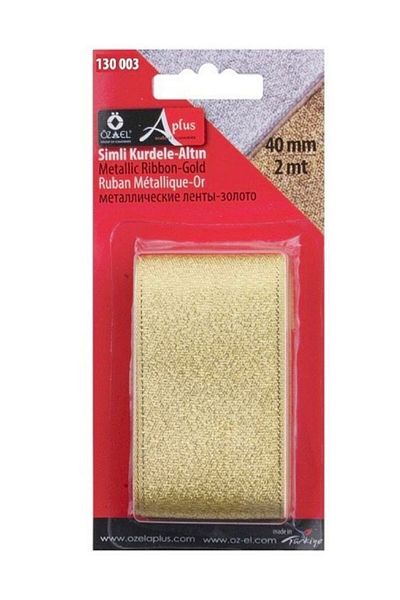 ÖZ-EL AŞ Gold Color Glitter Ribbon - 4 Cm, Package, 2 Mt, 130 003