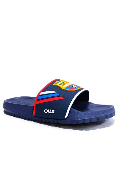 Calx Barcelona Navy Blue Yellow Red Anatomical Comfort Slippers