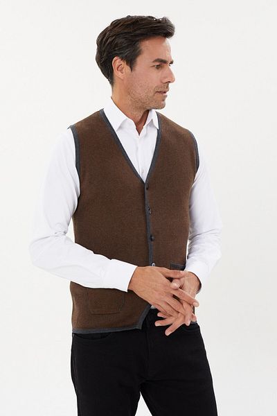 Tony Montana Tony Sports Double Color Knitwear Vest- T-1247