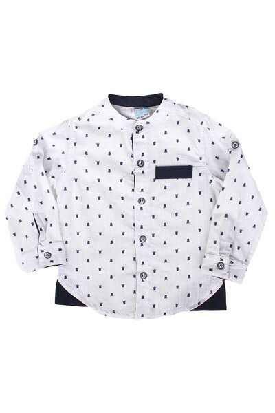 bebegen قميص للأولاد مطبوع عليه تاج باللون الكحلي