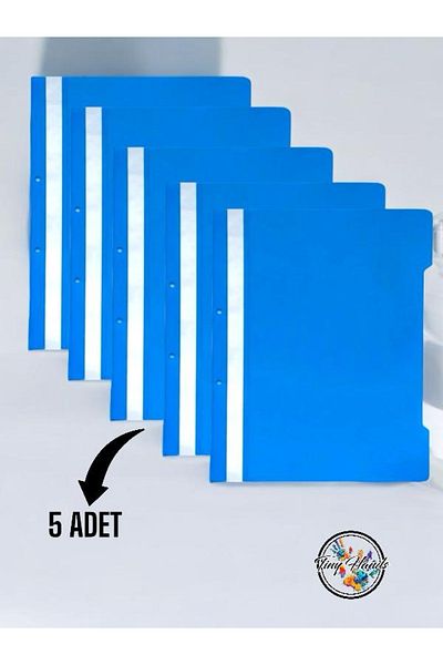 tiny hands 5 Pcs A4 Blue Ring Binder Ring Binder Office Desk School Paperwork Filing Blue File