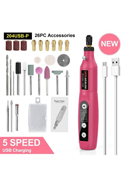 choice2 204USB-P NEWACALOX Wireless Mini Grinder Engraving Pen 5 Adjustable R...