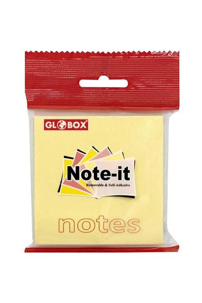 Globox Adhesive Note Paper 75X75 Yellow 100 Yp Pack of 12