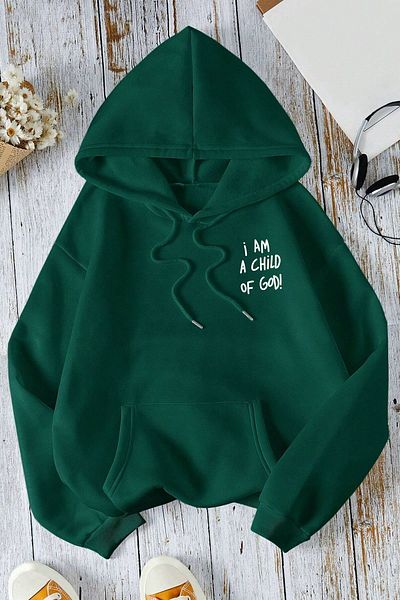 Moda Glo I Am A Child Of God Back Printed Oversize φούτερ