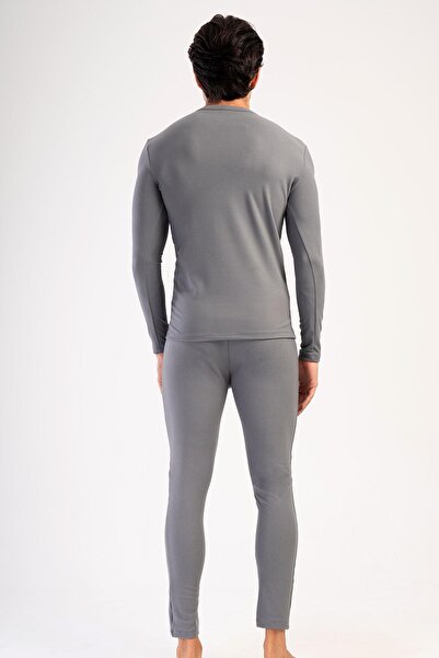 C&City Men's Long Sleeve Crew Neck Thermal Underwear Set 405153   / 409002   Smoked