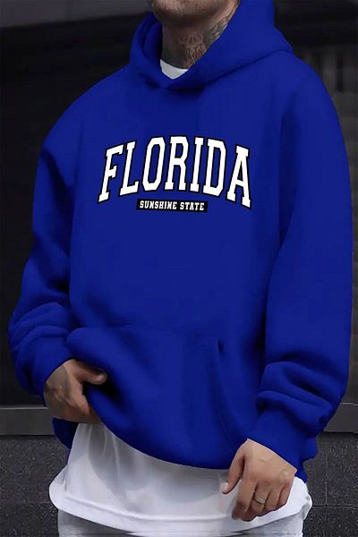Moda Glo Oversize mikina s potiskem Florida