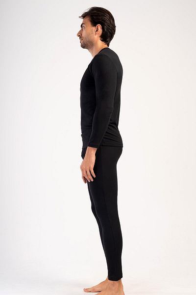 C&City Ανδρικό Σετ Εσωρούχων Crew Neck Thermal - Μακρυμάνικο Μαύρο 405153   / 409002