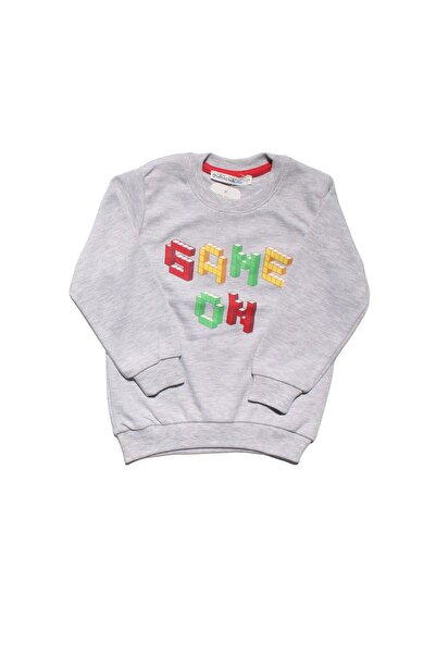 bebegen Світшот для хлопчиків сірий з принтом Game On