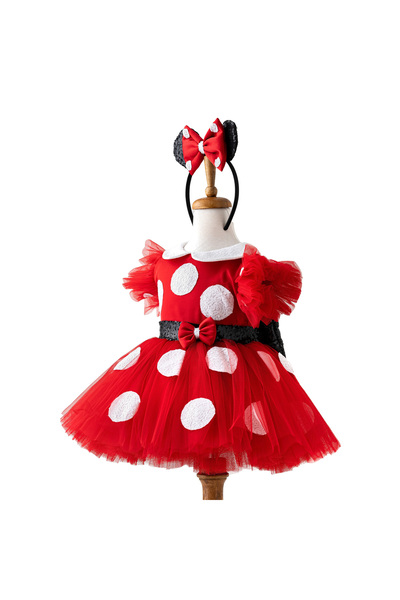 Costumes Club Minnie Mouse Kız Çocuk Puantiyeli Doğum Günü Elbisesi Ve Parti ...