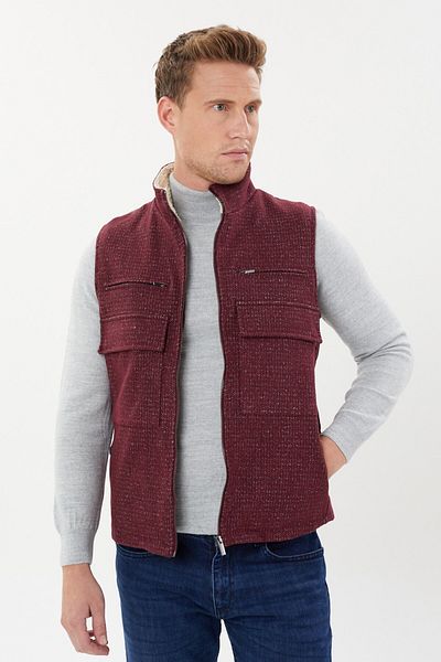 Tony Montana Plush Collar Detailed Sports Vest - 8090