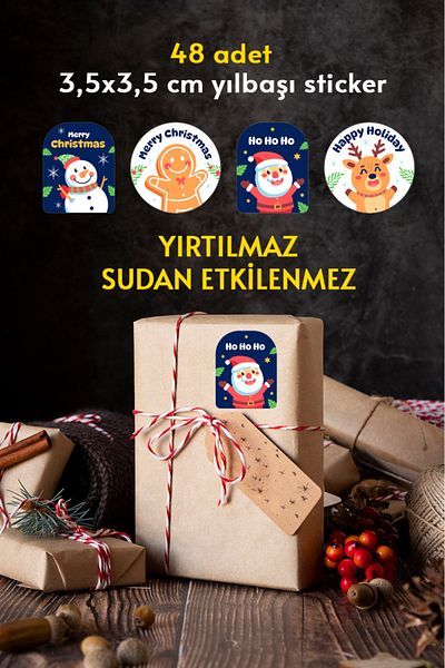woody toys Комплект от 2 малки стикера с коледна тематика - 48 броя