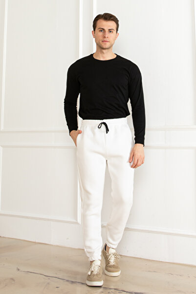 FATELLA Pantaloni de trening pentru bărbați, cu 3 fire elastice, cu talie îna...