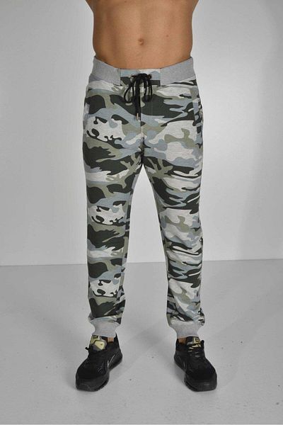 Big Sam Camouflage Sports Sweatpants Trousers Grayhaki
