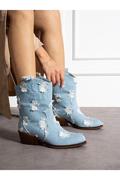 Alemdar Shoes MOTUS Mavi Kot Kadın Bot