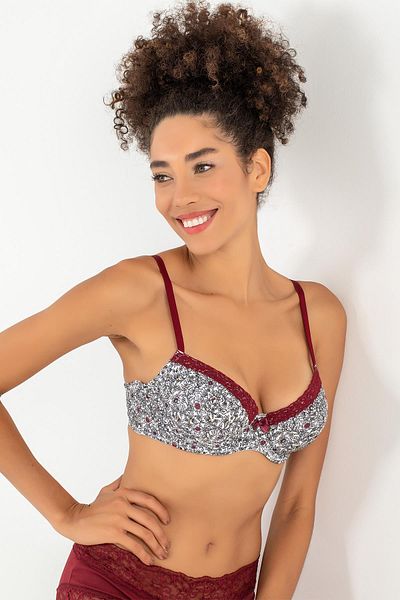Miorre Sutien vintage cu modele florale fără căptușire