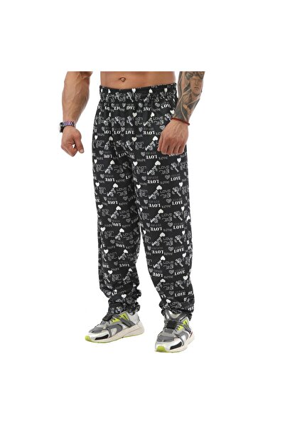 Big Sam Gri Love Desenli Body Pantolon 1136